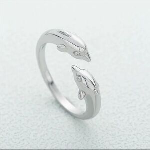 925 Sterling Silver Dolphin Resizable Ring